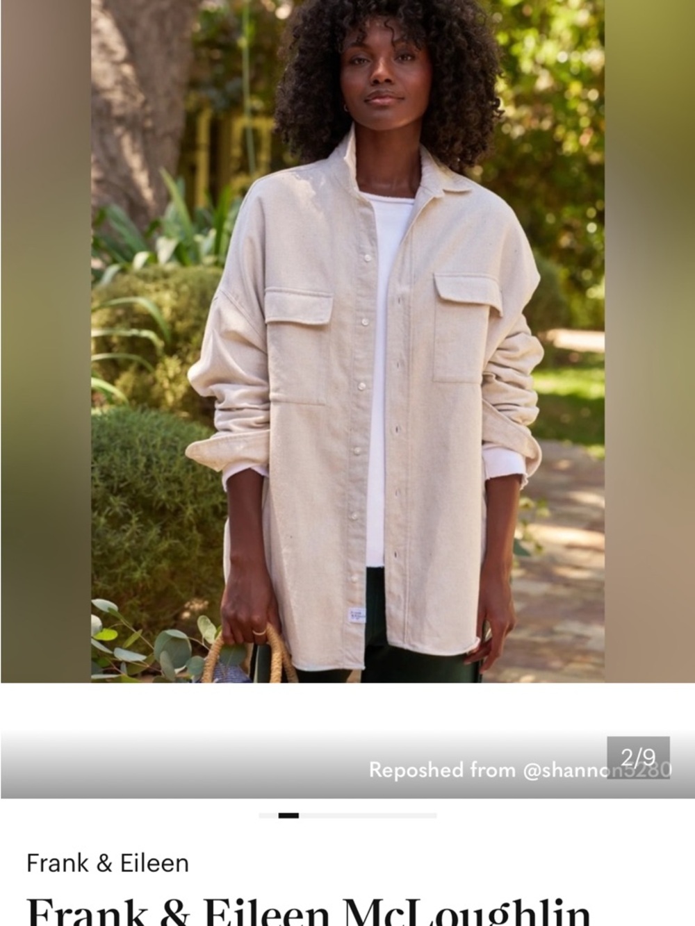 Frank & Eileen Cream Utility Shacket